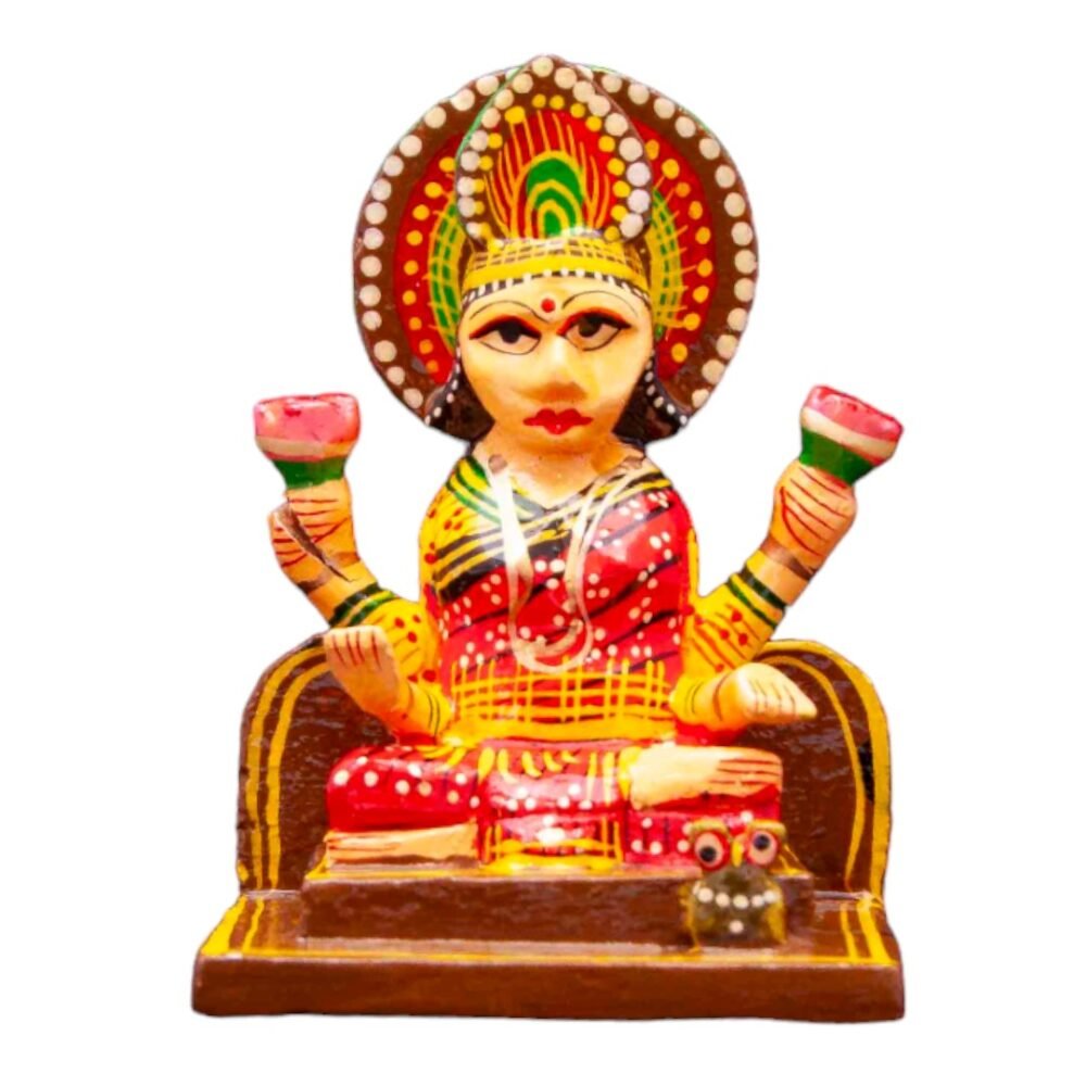 Wooden Sitting Laxmi 8 Cms