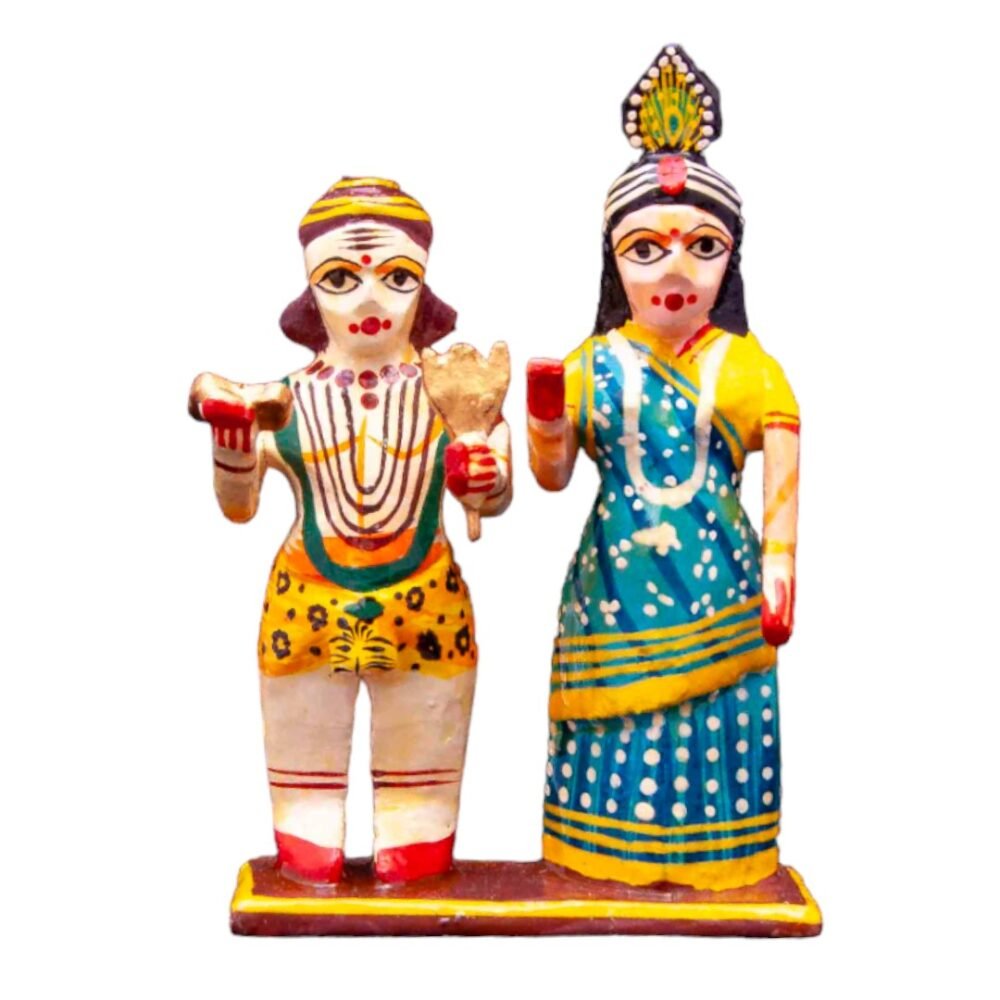 Wooden Shiv Gauri 9 Cms