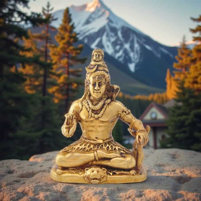 Handcrafted Brass Lord Shiva Idol 4in - Image 2