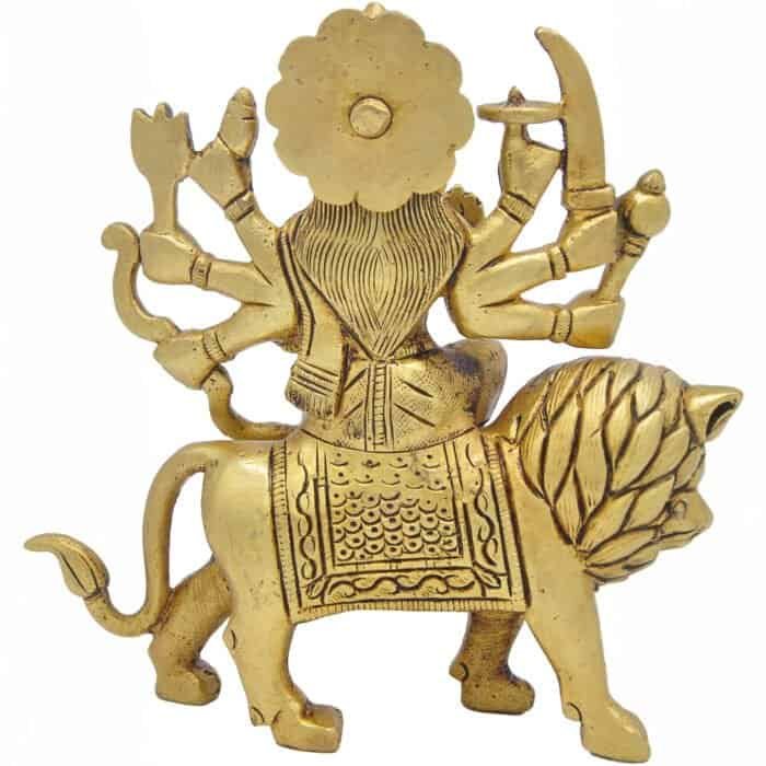 Handcrafted Maa Durga 100% Brass Idol 9.5 Inch- Large - Image 4