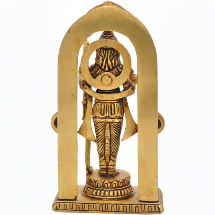 Pure Brass 6 in Lord Ram Statue with Arch Frame for Temple, Office & Home - Image 4