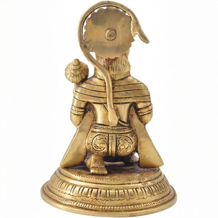 Swayambhu Handcrafted Pure Brass Lord Hanuman Statue 7 in - Image 4