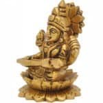 Swayambhu Brass Saraswati on round base 4in - Image 2