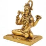 Swayambhu Handcrafted 100% Brass Lord Shiva Idol in Meditation Pose 6 in - Image 3