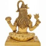 Swayambhu Handcrafted 100% Brass Lord Shiva Idol in Meditation Pose 6 in - Image 4