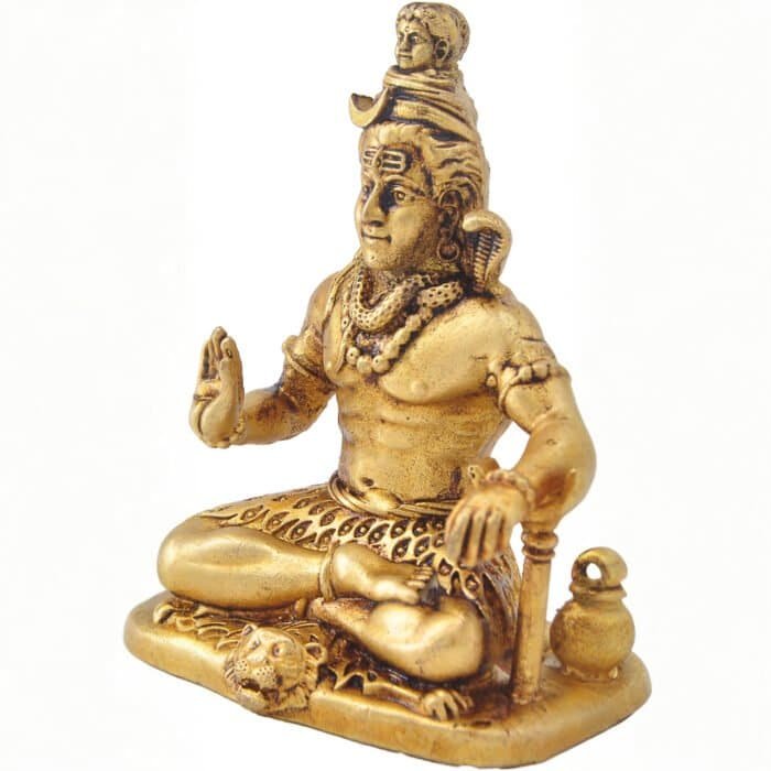 Handcrafted Brass Lord Shiva Idol 4in - Image 3