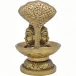Swayambhu Brass Shivling with Shesh Naag 5 in - Image 4