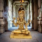 Swayambhu Handcrafted 100% Brass Lord Shiva Idol in Meditation Pose 6 in - Image 2