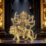 Handcrafted Maa Durga 100% Brass Idol 9.5 Inch- Large - Image 2