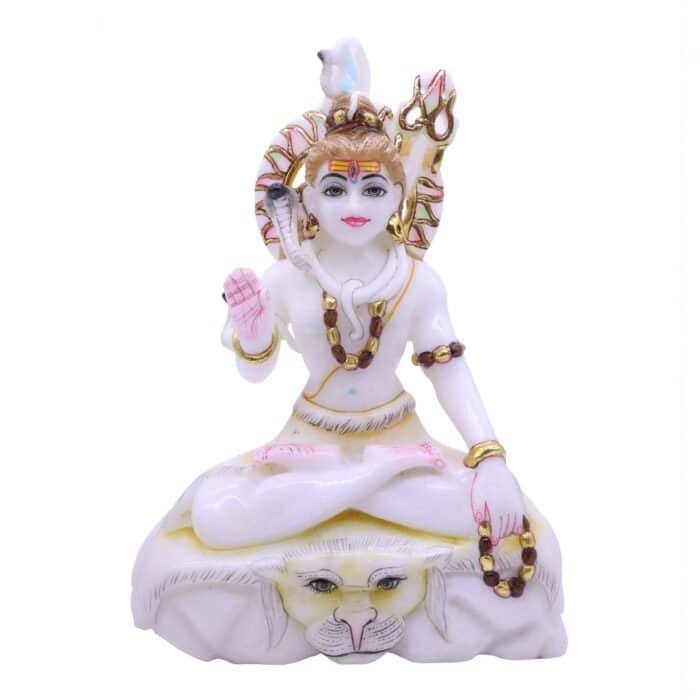 Handcrafted Pure Marble Shiva Statue for Temple/ Home/ Gifting - Image 2