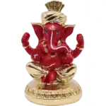 Red Ganesha/Ganpati with Gold Accents for Home/ Car/ Office