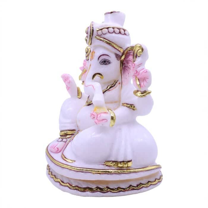 Handcrafted Ganesha/Ganpati Marble Idol 14cm for Home Temple, Gifting - Image 3