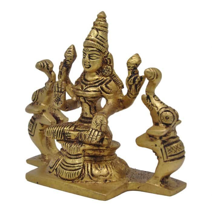 Handcrafted Brass Lakshmi Idol for Office/ Home/ Gifting - Image 3
