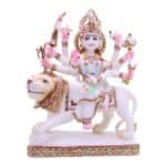 Handcrafted Marble Idol of Goddess Durga for Home/ Temple/ Gifting - Image 2