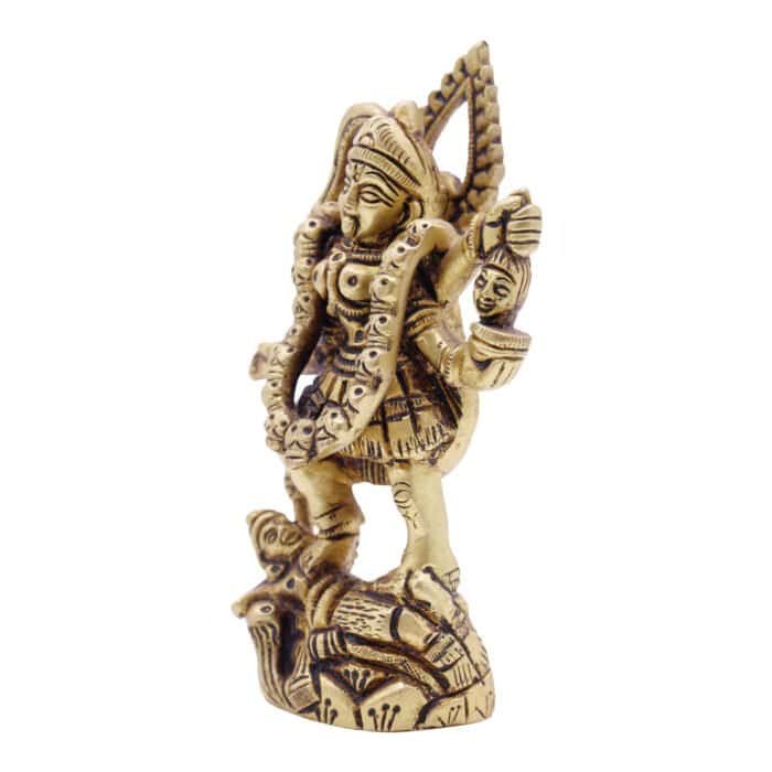 Handcrafted Brass Idol of Goddess Kali for Temple/ Home/ Gifting - Image 3