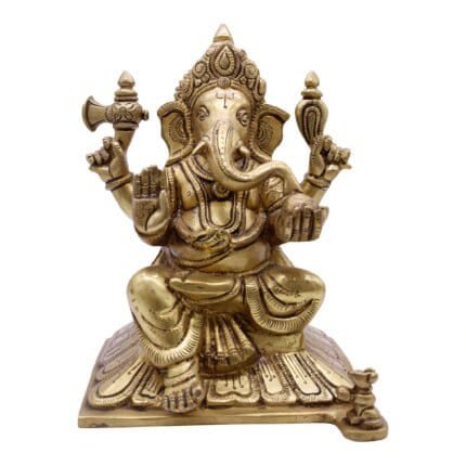 Elegant Handcrafted Brass Ganesha/Ganpati for Temple/ Office/ Gifting