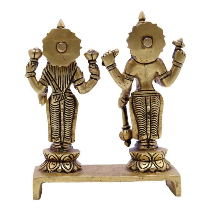 Handcrafted Brass Vishnu Lakshmi Idol for Home/ Office/ Gifting - Image 3
