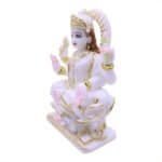 Handcrafted Maa Lakshmi Marble Statue for Home/ Temple/ Gifting - Image 3