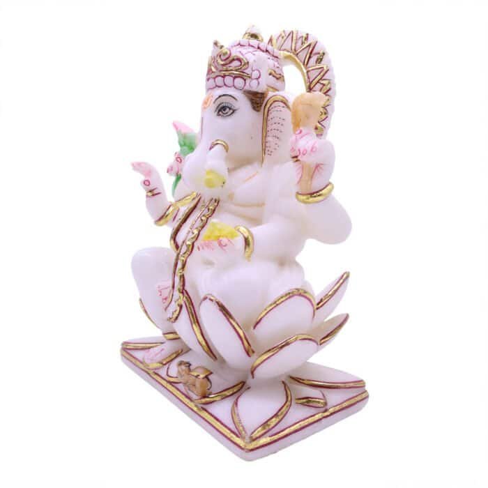 Handcrafted Ganesha/Ganpati Marble Idol 18cm for Home Temple, Gifting - Image 3