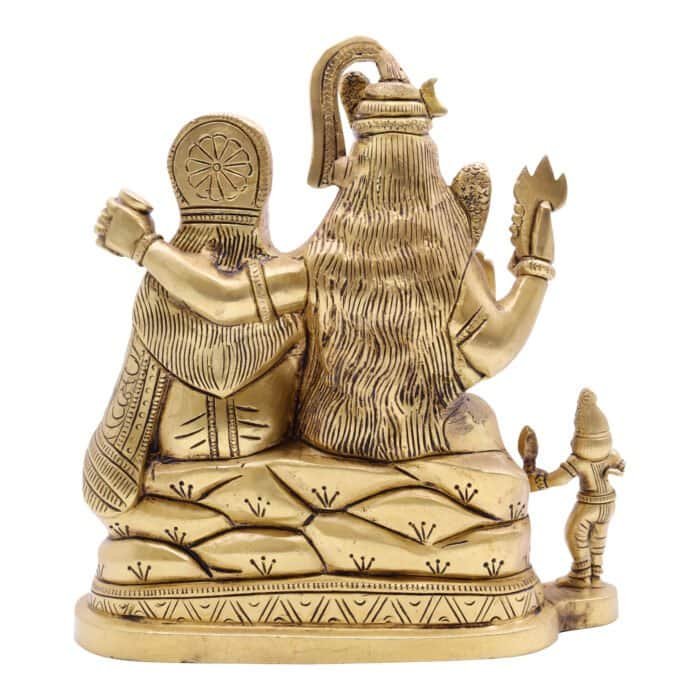 Handcrafted Brass Shiv Parivaar Idol Large for Home/ Temple/ Office/ Gifting - Image 4
