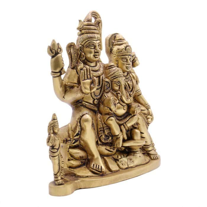 Handcrafted Brass Shiv Parivaar Idol Large for Home/ Temple/ Office/ Gifting - Image 3