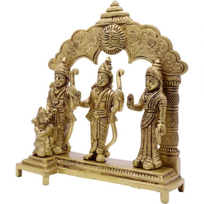 Handcrafted Brass Idol of Ram Darbar for Home/ Temple/ Office/ Gifting - Image 2