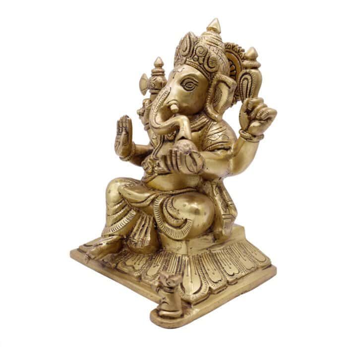 Elegant Handcrafted Brass Ganesha/Ganpati for Temple/ Office/ Gifting - Image 3
