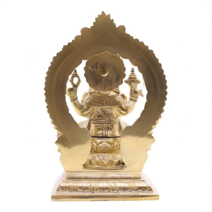 Handcrafted Panch Dhatu Ganesha/Ganpati idol perfect for home/ office/ gifting - Image 2