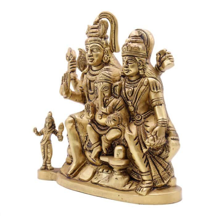 Handcrafted Brass Shiv Parivaar Idol Large for Home/ Temple/ Office/ Gifting - Image 2