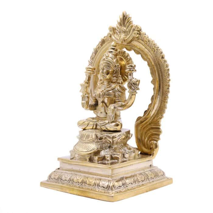Handcrafted Panch Dhatu Idol of Goddess Lakshmi for Home/ Temple/ Gifting - Image 4