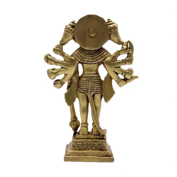 Handcrafted Panchmukhi Hanuman Idol in Brass for Office/ Home Decor/ Gifting - Image 3
