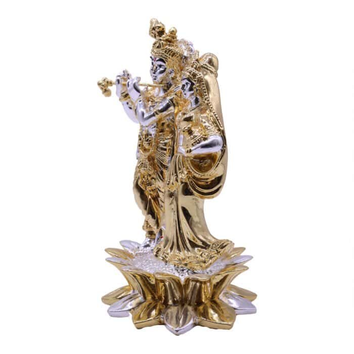 Fiber Radha Krishna Idol in Gold for Car/ Gifting/ Home - Image 3