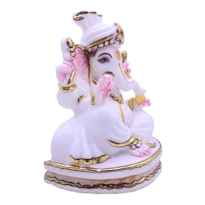 Handcrafted Ganesha/Ganpati Marble Idol 14cm for Home Temple, Gifting - Image 4