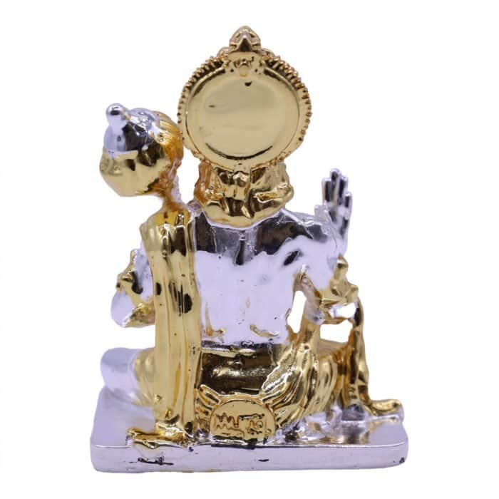 Hanuman Idol in Shiny Silver & Gold for Car/ Office/ Home - Image 4