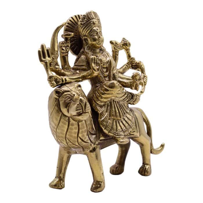 Handcrafted Maa Durga Large Brass Idol for Home Decor/ Gifting/ Office/ Temple - Image 4