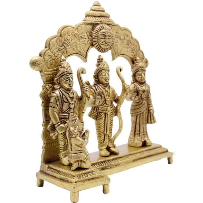 Handcrafted Brass Idol of Ram Darbar for Home/ Temple/ Office/ Gifting - Image 3