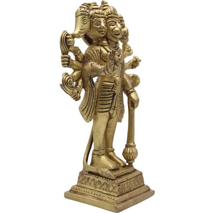 Handcrafted Panchmukhi Hanuman Idol in Brass for Office/ Home Decor/ Gifting - Image 4