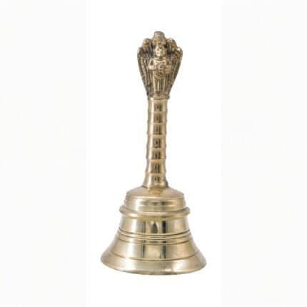 Brass Handcrafted Bell/Ghanti with Goddess Engraving for Puja