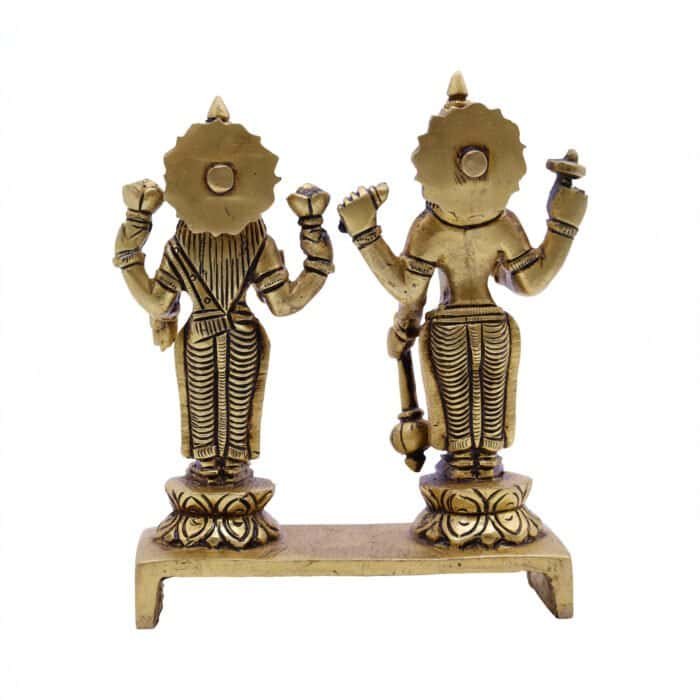 Brass Laxmi Narayan/Vishnu Idol for Home/ Temple/ Office/ Gifting - Image 4