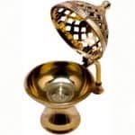Handcrafted Brass Dhoop Dani with Dome Lid & Handle - Image 2