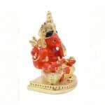 Ganesha/Ganpati Gold Plated Idol 14cm for Temple/Home/Gifting - Image 2