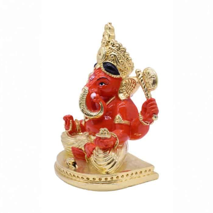 Ganesha/Ganpati Gold Plated Idol 14cm for Temple/Home/Gifting - Image 3