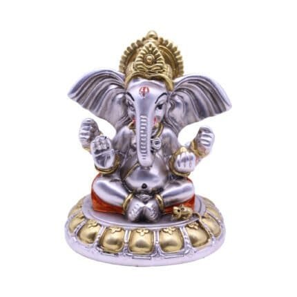 Lord Ganesha/Ganpati Idol in Silver & Gold for Home/ Office/ Gifting