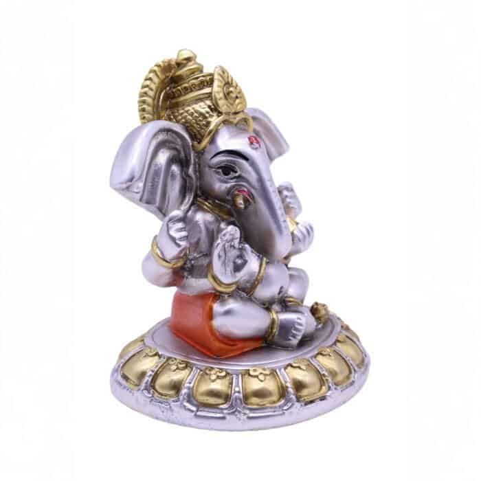 Lord Ganesha/Ganpati Idol in Silver & Gold for Home/ Office/ Gifting - Image 2