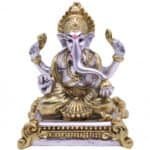 Lord Ganesha/Ganpati Idol in Silver & Gold for Dashboard/ Home/ Office/ Gifting