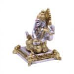 Lord Ganesha/Ganpati Idol in Silver & Gold for Dashboard/ Home/ Office/ Gifting - Image 3