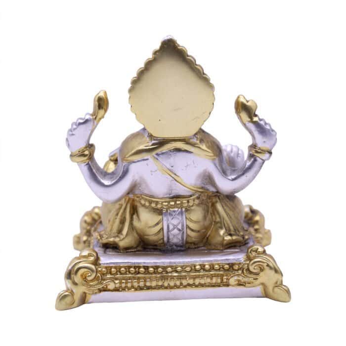 Lord Ganesha/Ganpati Idol in Silver & Gold for Dashboard/ Home/ Office/ Gifting - Image 4