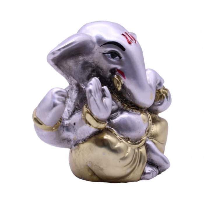 Lord Ganesha/Ganpati Idol in Gold & Silver for Office/ Car/ Gifting - Image 2