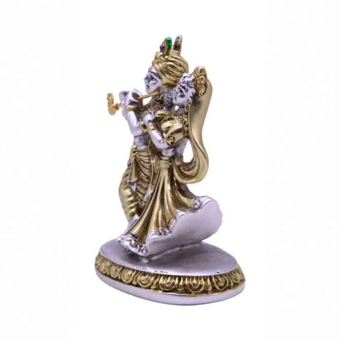 Radha Krishna Idol in Silver & Gold for Home/ Office/ Gifting - Image 3