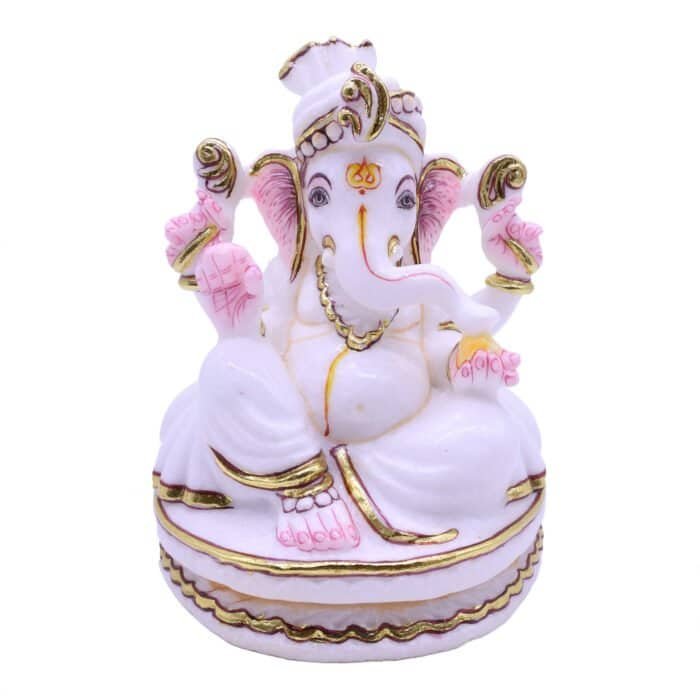 Handcrafted Ganesha/Ganpati Marble Idol 14cm for Home Temple, Gifting - Image 2